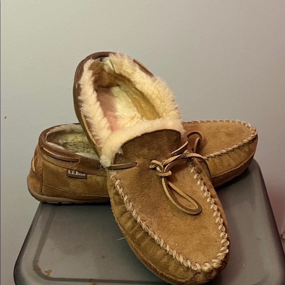 L.L. Bean Men's Brown Shearling Loafers
